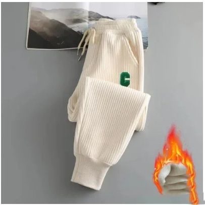 Women's Corduroy Harem Pants - Fleece-Lined Winter Lounge Pants With Elastic Waist, Plus Size Casual Joggers_ecoleips.com