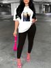 Women's Casual Loose Fashion New York NY Pattern Print Loose T-shirt+cropped Pants Two-piece Home Sportswear Daily Wear-422_ecoleips.com