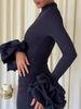 Women's Elegant Long Sleeved Slit Dress Spring Casual Banquet Partywear_ecoleips.com