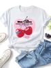 Women Vintage Cherry Pink Heart Graphic T Shirt Casual Crew Neck Short Sleeve Tee Summer Y2K Coquette Aesthetic Top_ecoleips.com