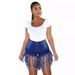Women's Clothing Jeans Spot Tassel Denim Shorts_ecoleips.com