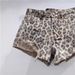 Leopard Print High-Waisted Denim Shorts for Women Summer 2026 European American Style Irregular Ripped And Frayed Wide Leg Hot Pants_ecoleips.com