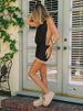 Weird Puss Mesh Patchwork Mini Dress Women Lace-Up Halter Sexy Backless Pearl Tassel Midnight Club Party Ruched Elegant Outfits_ecoleips.com