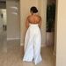 Elegant Halter Neck V-Back Wide-Leg Jumpsuit – Slim Fit, Pure Color & Breathable For Work & Evening (White/Black, S-3XL)_ecoleips.com