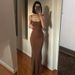 Women's Clothing Skims Solid Color Sexy Slim Peach Hip Sling Summer Dress_ecoleips.com