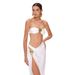 Women's Sexy 3-Piece Bikini Set - Tube Top & High-Cut Bottom Swimsuit (European & American Style, Solid Color)_ecoleips.com
