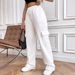 Women's Fashion Wide Leg Sweatpants Autumn/Winter Solid Color Side Pocket Versatile Straight Trousers_ecoleips.com