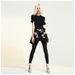 K New High Street Heavy Industry Nail Bead Splicing PU Buckle Waist Cover Half Skirt For Women_ecoleips.com