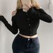 New Women's Clothing Korean Version Trendy T-shirt Spring And Autumn Off-the-shoulder Design Long-sleeved Short Top_ecoleips.com
