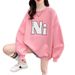 Women's Fleece Lined Sweatshirt 2023 round Neck Loose Fit Casual Stylish Versatile Thickened Top Trendy for Autumn Winter_ecoleips.com