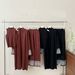 Knit Sweater Set – Elegant 3-Piece Outfit With Shawl & Wide Leg Pants | Autumn Winter Fashion | Comfortable & Chic_ecoleips.com