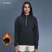 Autumn/Winter Half Zip Stand Collar Sweatshirt, Skin Friendly Fleece Lined, Warm, Loose Fit, Versatile, Casual Long Sleeved Top, D25154_ecoleips.com
