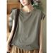 A Versatile Summer Women's Garment With A Casual Style: A Sleeveless Vest Top Featuring A Stylish Design And Side Panels_ecoleips.com
