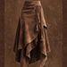 Women's Clothing Brown Suede A-Line Midi Skirt – Asymmetric Wrap Hemline With Tie Waist, Boho Autumn Skirt Stretch-Free Polyester Retro Flare Skirt_ecoleips.com