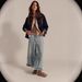 Women's Flared Cropped Lace Trim Denim Jeans - High Waisted Wide Leg Comfort Stretch Pants For Casual Streetwear_ecoleips.com