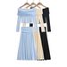 French Style Pure Desire Off-Shoulder Slim Fit Short Long Sleeve Top For Women Autumn High Waist Ruched Midi Skirt_ecoleips.com