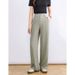 Suitable For All Seasons White Tencel Linen Narrow Wide-Leg For Women, Summer Thin Style With Elastic Waist, Lyocell Straight-Leg Casual Long_ecoleips.com
