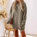 "Oversized Cable-Knit Sweater – Olive Drape For Petite To Plus (XL-5XL) | Vintage-Inspired Polyester Comfort"_ecoleips.com