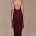 Women's Clothing Hot Diamond Backless Pleated Sexy Slim Fit Celebrity Temperament Dress PARTY Long Skirt_ecoleips.com