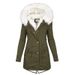 girl 2025 Autumn Winter Women's Cotton With Hooded Fur Collar, Waist-Cinching, Slimming, Warm, Mid-Length Casual Coat_ecoleips.com