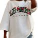 2024 Women's Summer New Short Sleeve Letter Print Round Neck Casual T-Shirt Loose Top_ecoleips.com