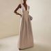 2025 Summer New Women's Sexy Slim Fit Patchwork Deep V Split Evening Party Dress_ecoleips.com