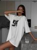 Sumuyoo Women's Printed T-shirt 100% Cotton Fashion White Vintage Short-sleeve Printing T Shirts Fashion Hip Hop Loose Tees_ecoleips.com