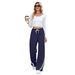 Women's Vintage Side Stripe Color Block Wide Leg Sweatpants – Loose Fit Slimming Casual Sport Pants For Spring 2026_ecoleips.com