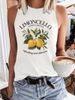 Tank Top Limoncello Lemon T-shirt Printed Vest Print Women’s Sleeveless Crew Neck Casual Top_ecoleips.com