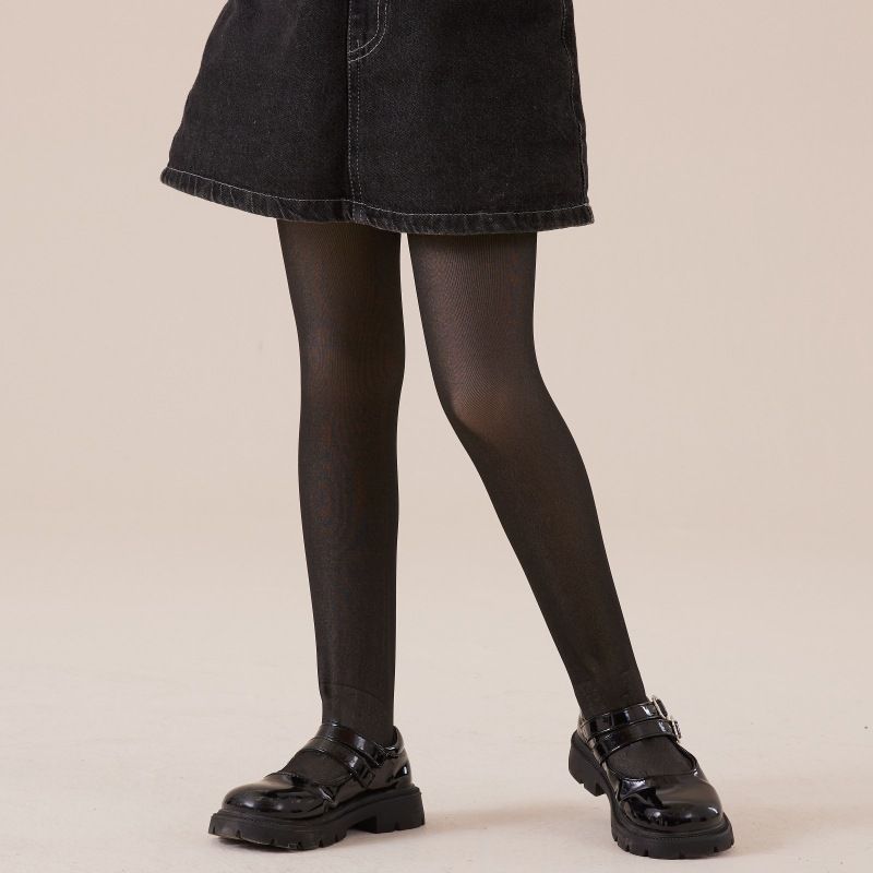 Women's Clothing Kids' Thermal Tights With Sheer Effect – Fleece-Lined & Ultra-Stretch (3 Colors, 6 Sizes) – High-Waisted & Non-Slip For Girls_ecoleips.com