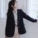 2026 Spring And Autumn New Black Women's Blazer With A High-End, Street-Style, Slimming, Korean-Designed Look_ecoleips.com