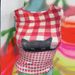 Vintage French Y2k Millennium Hot Girl Red Checkered Black Cat Printed Slimming Tank Top Strap_ecoleips.com