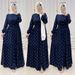 Modest Abaya Dress/Muslim Dress Women Elegant Muslim Abaya Dress With Bubble Sleeves & Tie-Waist – Modest Long Maxi Dress For Women (Blue)_ecoleips.com