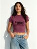 Women Y2K Houston Astros Star Graphic Crop Top Slim Short Sleeve Round Neck Purple Cropped T Shirt Baseball Sport Casual Summer Tee_ecoleips.com