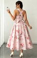 Curvy Women Floral Print High Stretch Wrap Tie Cami Dress, Elegant Versatile Fashion Slip Dress_ecoleips.com