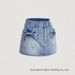 Summer New Arrival Women's Denim Mini Skirt Cute Bow Detail Straight Cut High Waist Mini Skirt for Women_ecoleips.com