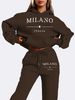 Milano plus Size Velvet Sweatshirt Set European And American Trendy Large Hoodie And Pants Set Ready to Ship Same Day_ecoleips.com