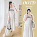 Real Shot Maternity Dress Summer New Tea Outfit Korean Drama Fashion Street Style Beautiful Two-Piece Set_ecoleips.com