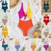 Women's Cross-Strap Triangle Bikini Sexy Fashion Beachwear Personalized Design Swimsuit Regular Fit_ecoleips.com