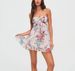 Foreign Trade Source Cross-Border European And American New Sexy French Print Semi-Transparent Floral Strapless A-Line_ecoleips.com