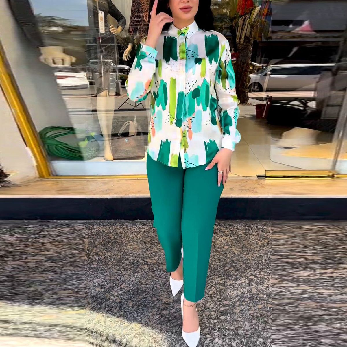 Women's Clothing Summer Temperament Long Sleeved Shirt High Waisted Nine Point Pants And Small Leg Pants Suit_ecoleips.com