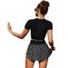 Women's Clothing Split Seaside Round Neck Swimsuit Two Piece Set Conservative Solid Color Print Suit_ecoleips.com