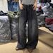 Retro American Rhinestone Women's Wide Leg Jeans Heavy Duty Starry Loose Fit Floor Length Pants Autumn Winter England Style Fashion_ecoleips.com