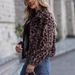 Glitter Women's Fall/Winter Loose Zippered Leopard Print Plush Jacket_ecoleips.com