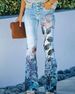 Women's Clothing Summer New Style Printed 3d Trend Irregular Wide Leg Pants Flowers And Birds Loose Casual Wide Leg Trousers_ecoleips.com