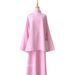 Verve 2025 Autumn Winter Muslim New Lazy Loose Slimming Versatile Fashion Solid Color Top And Skirt Set_ecoleips.com