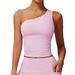 Women's Clothing Cloud Sense Oblique One Shoulder Waist Yoga Vest Quick Drying Sports Shaping Underwear Running Fitness Vest Female_ecoleips.com