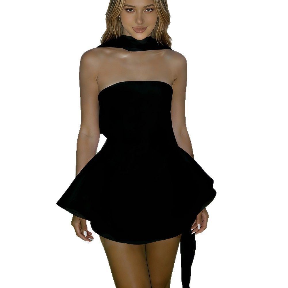 Women's French Chic Strapless Solid Color Tie Side Maxi Dress – Sweet Sexy Summer Gown 2026_ecoleips.com