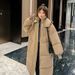 Oversized Longline Puffer Coat – Women's Winter Hooded Jacket With High-Stretch 150D Fabric (Black/Denim/Beige/Khaki/Coffee), M-3XL_ecoleips.com