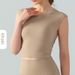 Women's Clothing New Round Neck Tight Yoga Wear Tops Pure Desire Style Beautiful Back Sports Vest Fitness Sleeveless T Shirt With Chest Pad_ecoleips.com